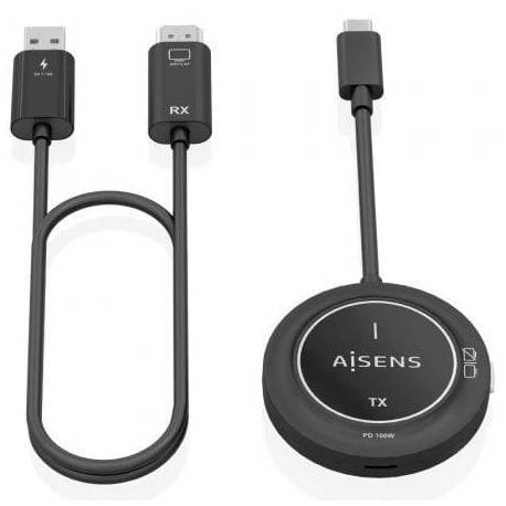 ADAPTADOR/TRANSMISOR DE VÍDEO INALÁMBRICO USB TIPO-C - HDMI AISENS ASWL-H2KC30M004-BK/ 100W