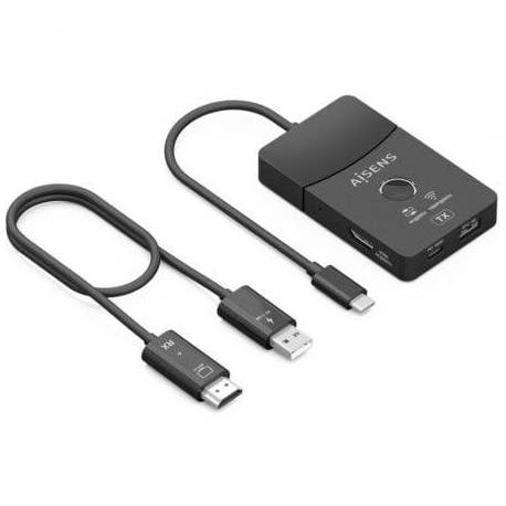 ADAPTADOR/TRANSMISOR DE VÍDEO INALÁMBRICO USB TIPO-C - HDMI AISENS ASWL-H2KDC30M05-BK/ 100W