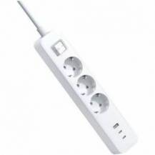 REGLETA CON INTERRUPTOR XIAOMI 20W POWER STRIP/ 3 TOMAS DE CORRIENTE/ 1 USB/ 2 USB TIPO-C/ CABLE 1.4M/ BLANCA