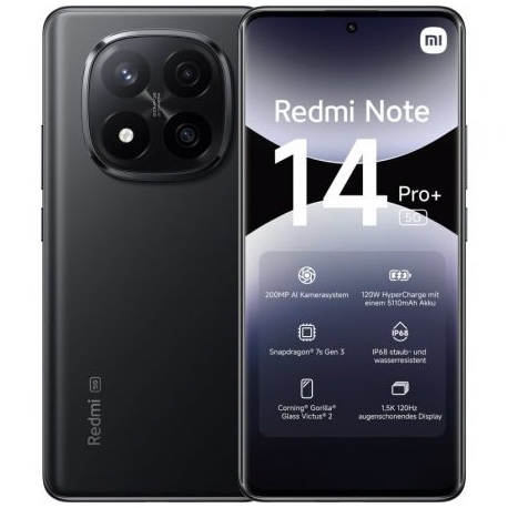 SMARTPHONE XIAOMI REDMI NOTE 14 PRO+ 12GB/ 512GB/ 6.67'/ 5G/ NEGRO