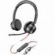 AURICULARES POLY BLACKWIRE 8225 PARA MICROSOFT TEAMS + ADAPTADOR USB-C/A/ CON MICRÓFONO/ USB TIPO-C/ NEGROS