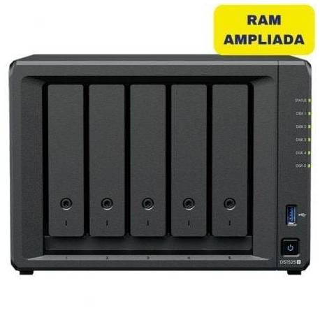 NAS SYNOLOGY DISKSTATION DS1525+/ 5 BAHÍAS 3.5'- 2.5'/ 16GB DDR4/ FORMATO TORRE