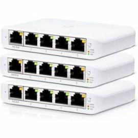 SWITCH GESTIONADO UBIQUITI USW-FLEX MINI 5 PUERTOS/ RJ45 10/100/1000 POE/ PACK 3 UDS