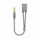 CABLE ESTÉREO AISENS A128-0415/ JACK 3.5 MACHO - 2X JACK 3.5 HEMBRA/ 25CM/ GRIS