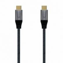 CABLE USB 2.0 TIPO-C AISENS A107-0628 5A 100W/ USB TIPO-C MACHO - USB TIPO-C MACHO/ HASTA 100W/ 480MBPS/ 1M/ GRIS