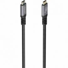 CABLE USB 3.2 TIPO-C AISENS A107-0988/ USB TIPO-C MACHO - USB TIPO-C MACHO/ HASTA 100W/ 20GBPS/ 3M/ NEGRO