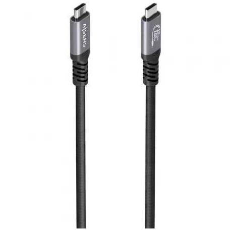 CABLE USB 3.2 TIPO-C AISENS A107-0989/ USB TIPO-C MACHO - USB TIPO-C MACHO/ HASTA 100W/ 10GBPS/ 4M/ NEGRO