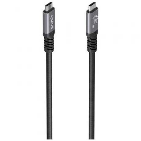 CABLE USB 3.2 TIPO-C AISENS A107-0991/ USB TIPO-C MACHO - USB TIPO-C MACHO/ HASTA 60W/ 5GBPS/ 7M/ NEGRO