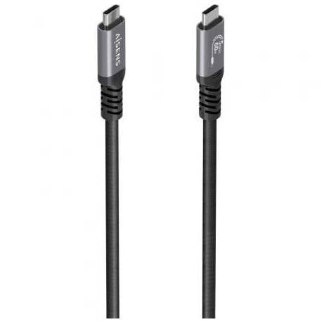 CABLE USB 3.2 TIPO-C AISENS A107-0992/ USB TIPO-C MACHO - USB TIPO-C MACHO/ HASTA 60W/ 5GBPS/ 10M/ NEGRO