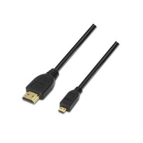 CABLE MICRO HDMI AISENS A119-0117/ HDMI MACHO - MICRO HDMI MACHO/ HASTA 10W/ 720MBPS/ 1.8M/ NEGRO