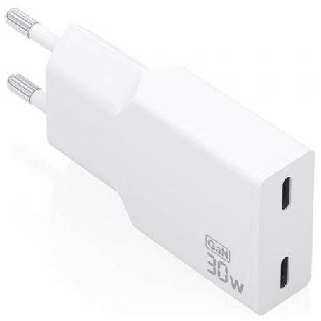 CARGADOR DE PARED GAN AISENS A110-1003/ 2XUSB TIPO-C/ 30W/ BLANCO