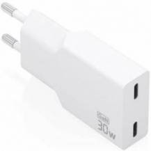 CARGADOR DE PARED GAN AISENS A110-1003/ 2XUSB TIPO-C/ 30W/ BLANCO