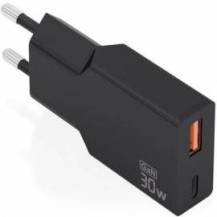CARGADOR DE PARED GAN AISENS A110-1005/ 1XUSB TIPO-C/ 1XUSB/ 30W/ NEGRO