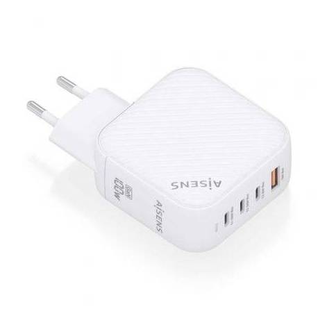 CARGADOR DE PARED GAN AISENS ASCH-100W4P028-W/ 3XUSB TIPO-C/ 1X USB/ 100W