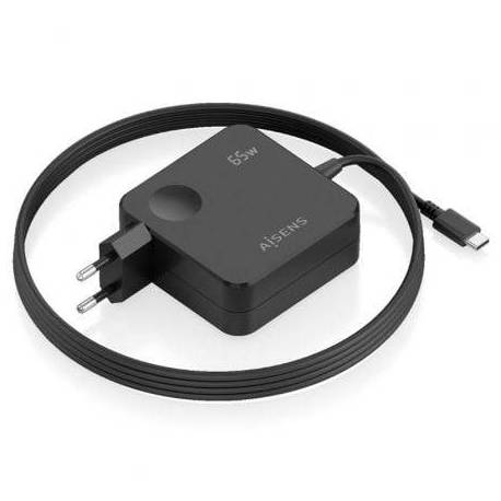 CARGADOR DE PARED GAN AISENS ASCH-1PD65WL80-BK/ 1XUSB TIPO-C/ 65W/ NEGRO