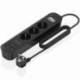 REGLETA CON INTERRUPTOR AISENS ASPS-2A2C11-BK/ 3 TOMAS DE CORRIENTE/ 2 USB - 2 USB TIPO-C/ CABLE 1.4M/ NEGRO