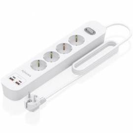 REGLETA CON INTERRUPTOR AISENS ASPS-2A2C12-W/ 4 TOMAS DE CORRIENTE/ 2 USB - 2 USB TIPO-C/ CABLE 1.4M/ BLANCO
