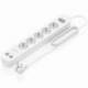 REGLETA CON INTERRUPTOR AISENS ASPS-2A2C14-W/ 5 TOMAS DE CORRIENTE/ 2 USB - 2 USB TIPO-C/ CABLE 1.4M/ BLANCO