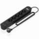 REGLETA CON INTERRUPTOR AISENS ASPS-2A2C15-BK/ 5 TOMAS DE CORRIENTE/ 2 USB - 2 USB TIPO-C/ CABLE 1.4M/ NEGRO