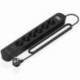 REGLETA CON INTERRUPTOR AISENS ASPS-2A2C17-BK/ 6 TOMAS DE CORRIENTE/ 2 USB - 2 USB TIPO-C/ CABLE 1.4M/ NEGRO