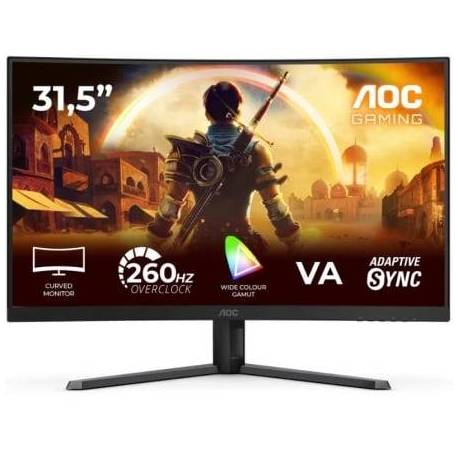 MONITOR GAMING CURVO AOC C32G42ZE 31.5'/ FULL HD/ 0.5MS/ 240HZ/ VA/ NEGRO