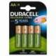 PACK DE 4 PILAS AA DURACELL HR06-P/ 1.2V/ RECARGABLES