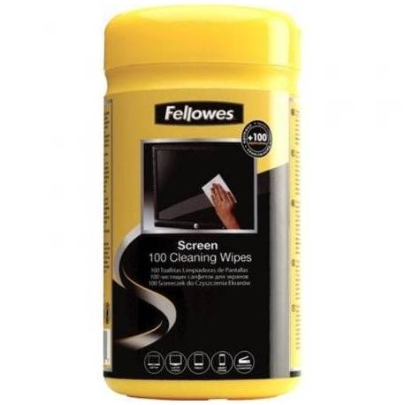 DISPENSADOR DE 100 TOALLITAS FELLOWES 9183101 PARA LIMPIEZA DE PANTALLAS/ PACK DE 6 UNIDADES