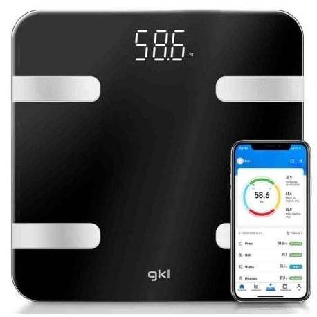BÁSCULA DE BAÑO GKL FITBLUE 300 BLACK/ HASTA 180KG