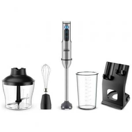 BATIDORA DE MANO GRUNKEL BM-2000SET/ 2000W/ CAPACIDAD 0.8L/ INCLUYE VASO, PICADORA, VARILLA Y SOPORTE
