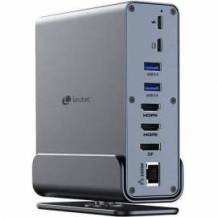 DOCKING USB TIPO-C LEOTEC LEDS06/ 5XUSB/ 2XUSB TIPO-C/ 1XUSB TIPO-C PD/ 1XDISPLAYPORT/ 2XHDMI 4K/ 1XRJ45/ 1XJACK 3.5/ 1XLECTOR