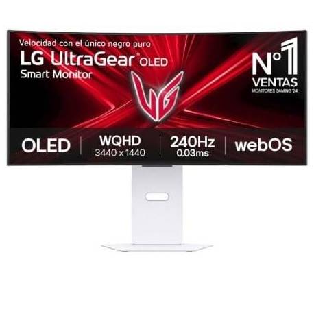 SMART MONITOR GAMING ULTRAPANORÁMICO CURVO LG ULTRAGEAR 34GX90SA-W 34'/ WQHD/ MULTIMEDIA/ 0.03MS/ 240HZ/ OLED/ REGULABLE EN