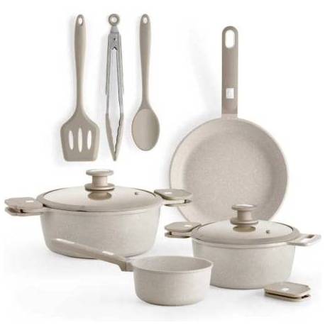 PACK BATERÍA DE COCINA MONIX DENMARK/ CAZO Ø16CM/ SARTEN Ø24CM/ CACEROLAS Ø20 - 24CM/ ALUMINIO FUNDIDO/ APTA PARA INDUCCIÓN