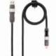 CABLE USB 2.0 TIPO-C NANOCABLE 10.01.2501/ USB TIPO-C MACHO + USB MACHO - USB TIPO-C MACHO + LIGHTNING MACHO/ HASTA 27W/