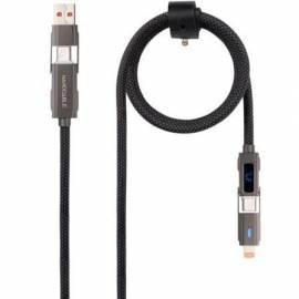 CABLE USB 2.0 TIPO-C NANOCABLE 10.01.2501/ USB TIPO-C MACHO + USB MACHO - USB TIPO-C MACHO + LIGHTNING MACHO/ HASTA 27W/