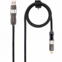 CABLE USB 2.0 TIPO-C NANOCABLE 10.01.2501/ USB TIPO-C MACHO + USB MACHO - USB TIPO-C MACHO + LIGHTNING MACHO/ HASTA 27W/