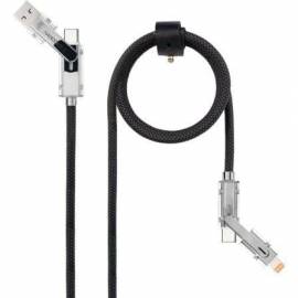 CABLE USB 2.0 TIPO-C NANOCABLE 10.01.2602/ USB TIPO-C MACHO + USB MACHO - USB TIPO-C MACHO + LIGHTNING MACHO/ HASTA 27W/