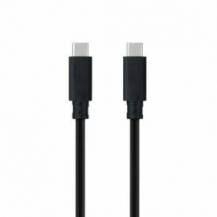CABLE USB 3.1 TIPO-C NANOCABLE 10.01.4101-L150/ USB TIPO-C MACHO - USB TIPO-C MACHO/ HASTA 100W/ 10GBPS/ 1.5M/ NEGRO