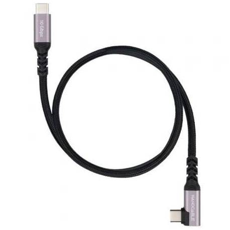 CABLE USB 3.2 TIPO-C ACODADO NANOCABLE 10.01.4703/ USB TIPO-C MACHO - USB TIPO-C MACHO/ HASTA 100W/ 10GBPS/ 3M/ NEGRO