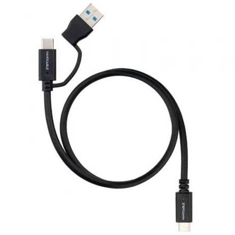 CABLE USB 3.2 TIPO-C NANOCABLE 10.01.4801/ USB TIPO-C MACHO/ USB MACHO - USB TIPO-C MACHO/ HASTA 60W/ 10GBPS/ 1M/ NEGRO
