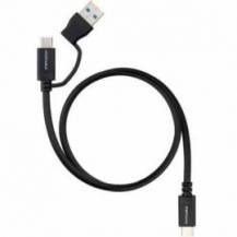CABLE USB 3.2 TIPO-C NANOCABLE 10.01.4801/ USB TIPO-C MACHO/ USB MACHO - USB TIPO-C MACHO/ HASTA 60W/ 10GBPS/ 1M/ NEGRO