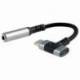 CABLE CONVERSOR AUDIO NANOCABLE 10.24.1207/ USB TIPO-C MACHO - JACK 3.5/ USB TIPO-C HEMBRA/ 10CM/ NEGRO