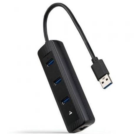 HUB USB 3.0 NANOCABLE 10.16.4604/ 3XUSB/ 1XRJ45/ NEGRO