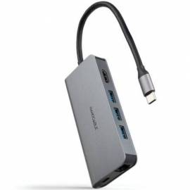 DOCKING TIPO-C NANOCABLE 10.16.4609/ 3XUSB/ 1XHDMI 4K/ 1XRJ45/ 1XLECTOR TARJETAS/ 1XUSB TIPO-C PD/ GRIS