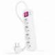 REGLETA CON INTERRUPTOR NANOCABLE 10.37.0004/ 4 TOMAS DE CORRIENTE/ CABLE 1.4M/ BLANCA