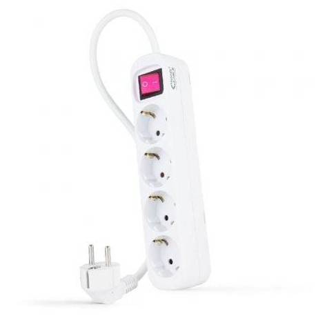 REGLETA CON INTERRUPTOR NANOCABLE 10.37.0004/ 4 TOMAS DE CORRIENTE/ CABLE 1.4M/ BLANCA