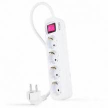 REGLETA CON INTERRUPTOR NANOCABLE 10.37.0004/ 4 TOMAS DE CORRIENTE/ CABLE 1.4M/ BLANCA
