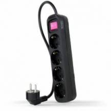 REGLETA CON INTERRUPTOR NANOCABLE 10.37.0004-BK/ 4 TOMAS DE CORRIENTE/ CABLE 1.4M/ NEGRO