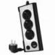 REGLETA CON INTERRUPTOR NANOCABLE 10.37.0013-BK/ 3 TOMAS DE CORRIENTE/ 1 USB/ 1 USB TIPO C/ CABLE 1.5M/ NEGRO