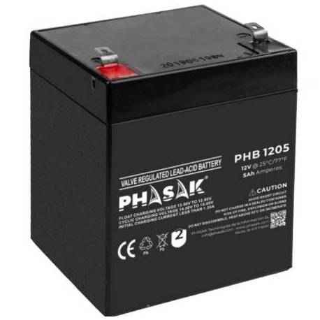 BATERÍA PHASAK PHB 1205 COMPATIBLE CON SAI/UPS PHASAK SEGÚN ESPECIFICACIONES