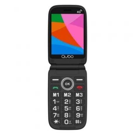 TELÉFONO MÓVIL QUBO X-340 4G PARA PERSONAS MAYORES/ NEGRO